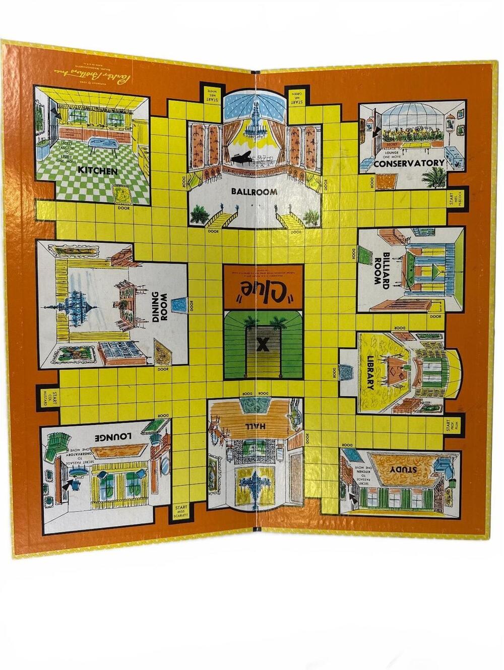 Vintage Clue Game Board by Parker Brothers 1960 replacement